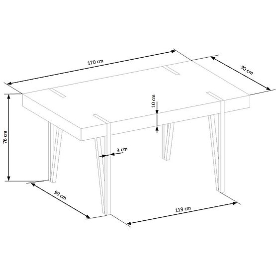 Table YOHANN chêne san remo / noir