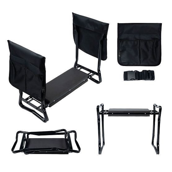 Tabouret agenouillant pliable pour le jardinage avec ceinture à outils et 2 organiseurs