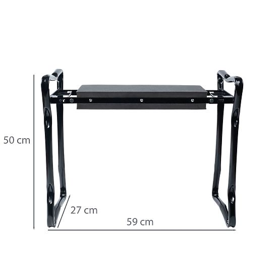 Tabouret agenouillant pliable pour le jardinage avec ceinture à outils et 2 organiseurs