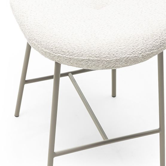Tabouret de bar Fiori beige clair, formes arrondies