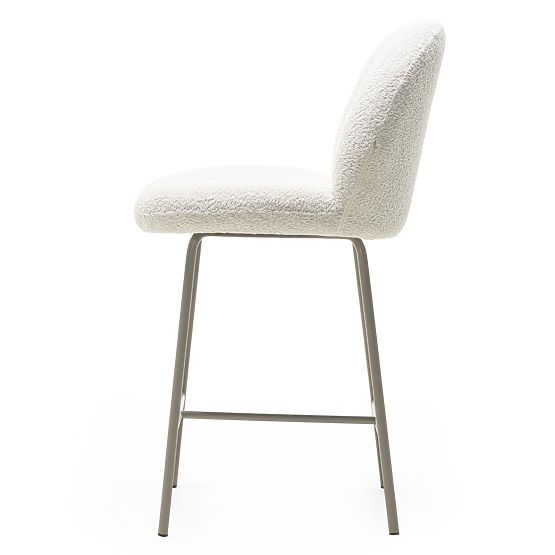 Tabouret de bar Fiori beige clair, formes arrondies
