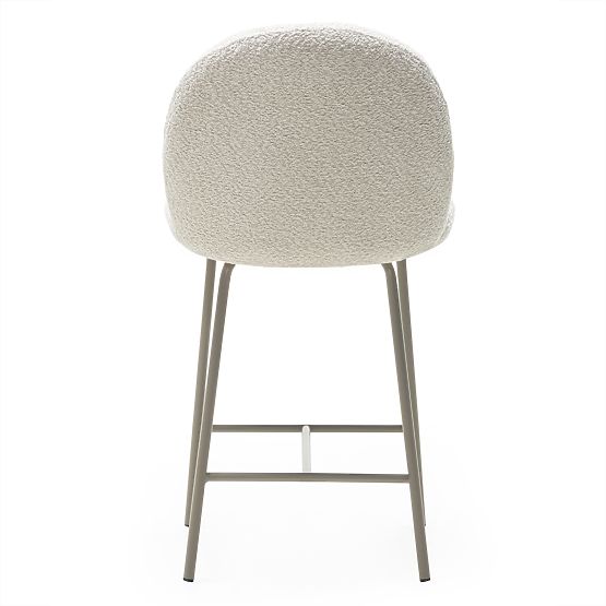 Tabouret de bar Fiori beige clair, formes arrondies