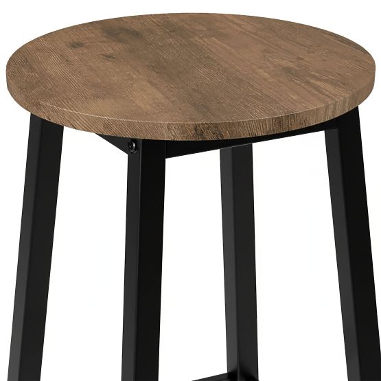 Tabouret de bar Flint Rustique loft industriel chêne vieilli