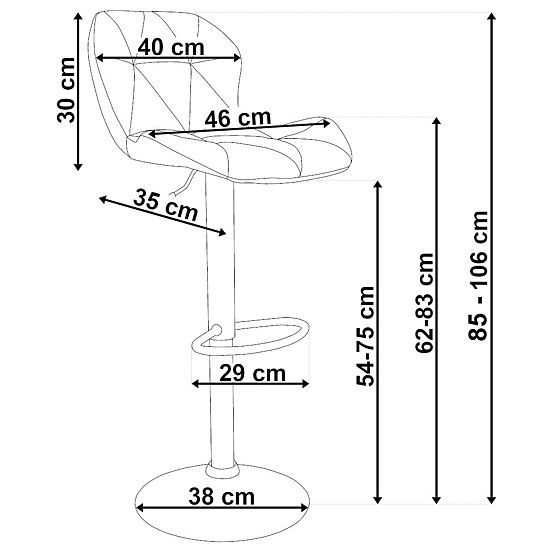 Tabouret de bar Gordon noir