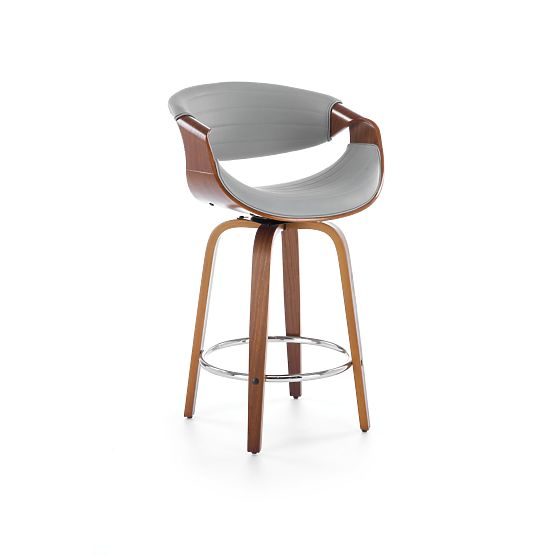 Tabouret de bar H123 gris / noyer (1p=1pc)