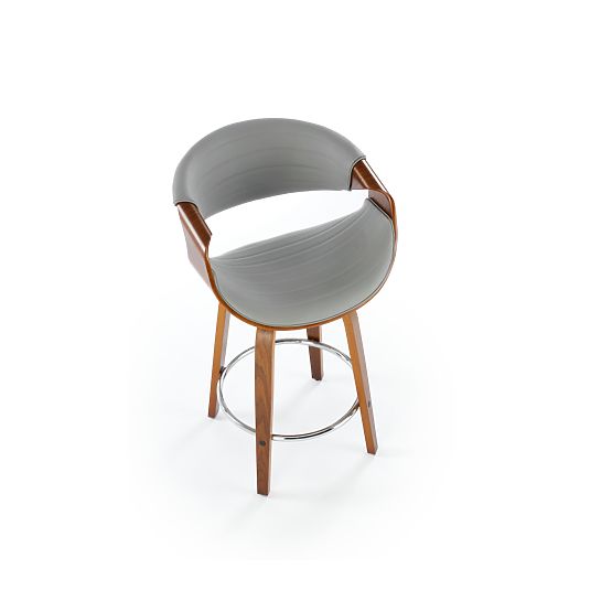 Tabouret de bar H123 gris / noyer (1p=1pc)