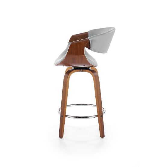 Tabouret de bar H123 gris / noyer (1p=1pc)
