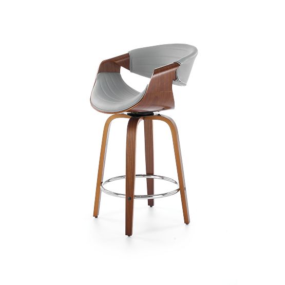 Tabouret de bar H123 gris / noyer (1p=1pc)