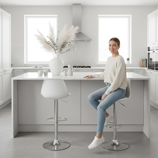 Tabouret de bar Ricardo blanc