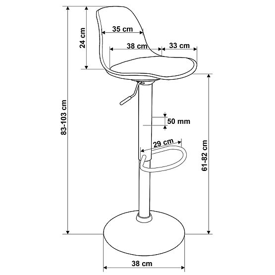Tabouret de bar Ricardo noir