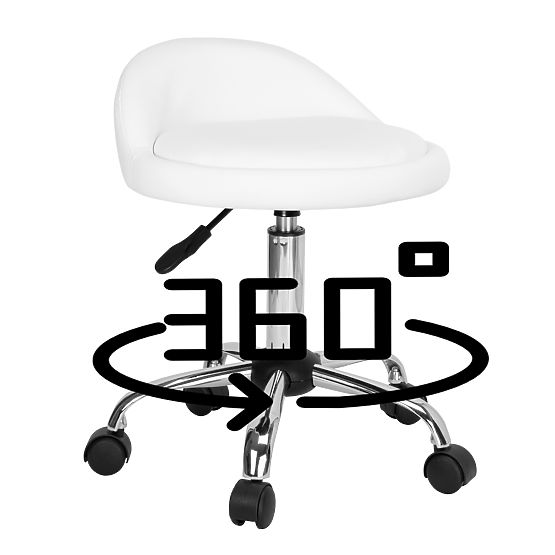 Tabouret de coiffure cosmétique LOMO blanc
