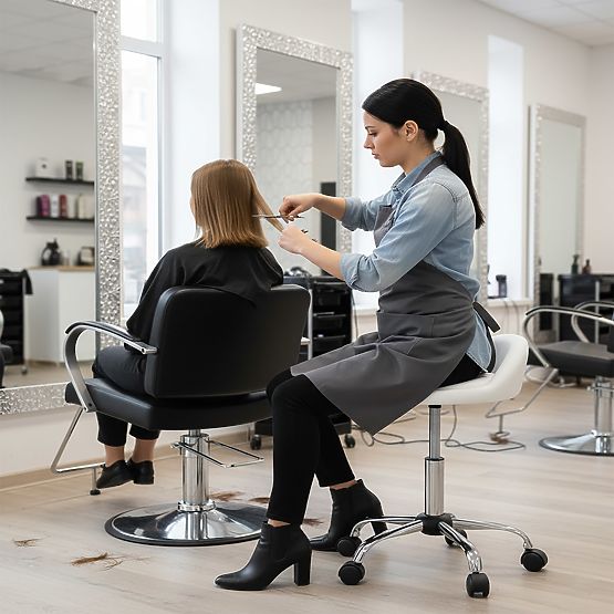 Tabouret de coiffure cosmétique LOMO blanc
