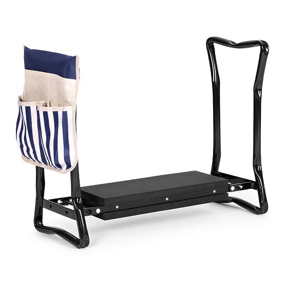 Tabouret pliant - siège de jardin 2 en 1 - bleu