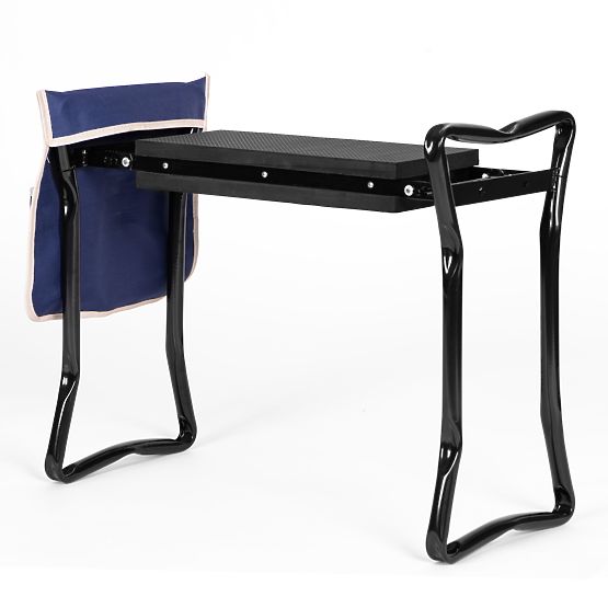 Tabouret pliant - siège de jardin 2 en 1 - bleu