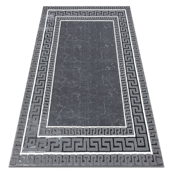 Tapis ALLURE 1960 motif clé grecque, cadre - Structurel, stylé, glamour gris