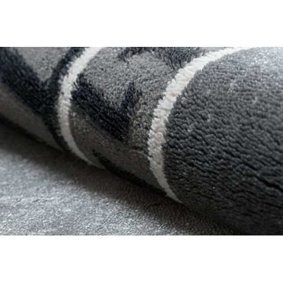 Tapis ALLURE 1960 motif clé grecque, cadre - Structurel, stylé, glamour gris