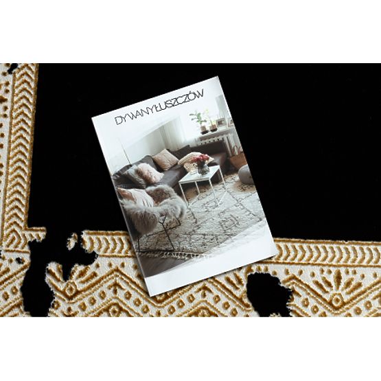 Tapis ALLURE 1965 Cadre - Structurel, stylé, glamour noir / or