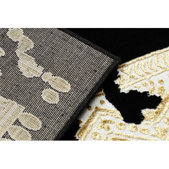 Tapis ALLURE 1965 Cadre - Structurel, stylé, glamour noir / or