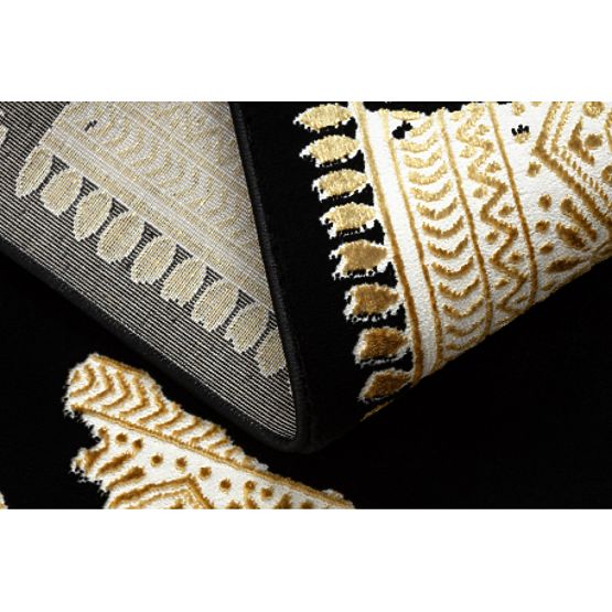 Tapis ALLURE 1965 Cadre - Structurel, stylé, glamour noir / or