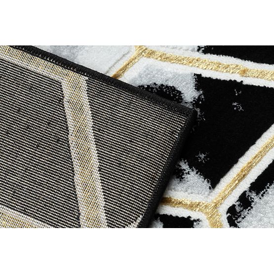 Tapis ALLURE 1966 Cube 3D - Structurel, stylé, glamour noir / or