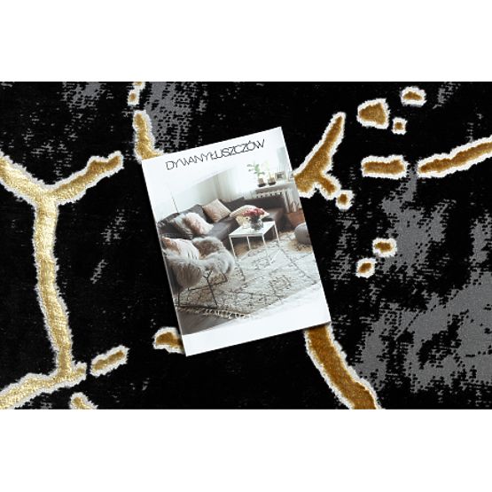 Tapis ALLURE 1967 Marbre - Structurel, stylé, glamour noir / or