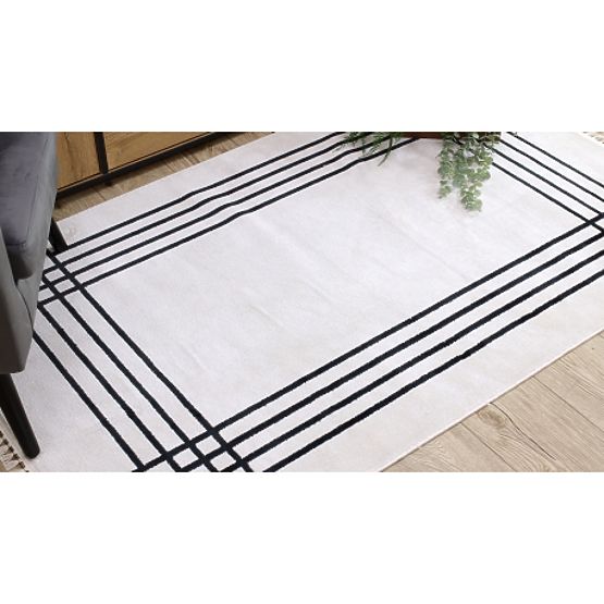 Tapis AMOUR 53096C crème - Cadre, lignes modernes, élégantes