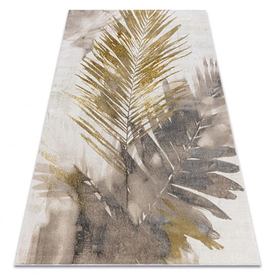 Tapis BLISS Z216AZ137 crème / or - Feuilles de palmier, moderne, structurel