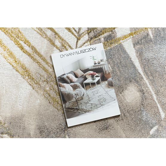Tapis BLISS Z216AZ137 crème / or - Feuilles de palmier, moderne, structurel