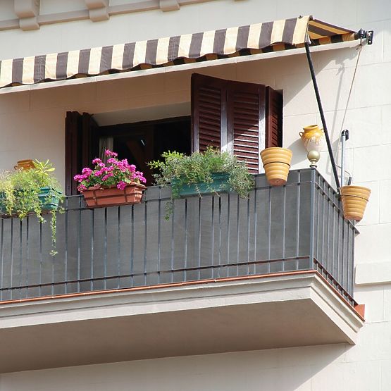 Tapis d'ombrage de balcon gris 1x7 m