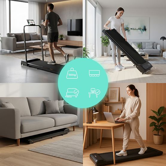 Tapis de course domestique avec support électrique walking pad d'entraînement sous bureau 10 km/h Mo