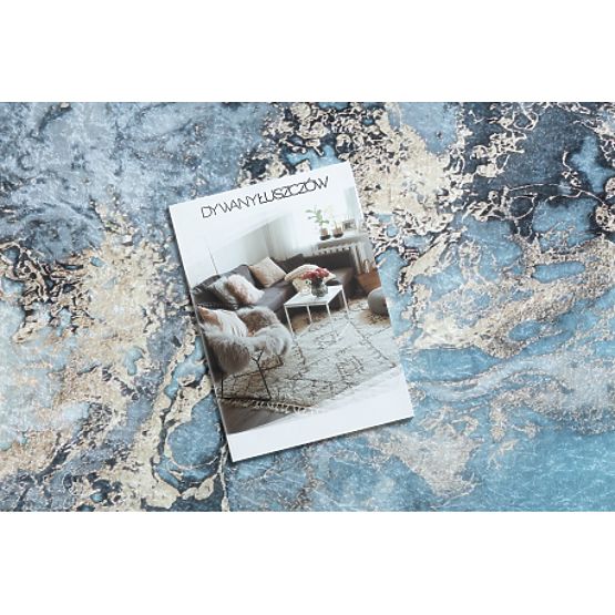 Tapis de lavage ANDRE Marbre 2248 antidérapant - bleu