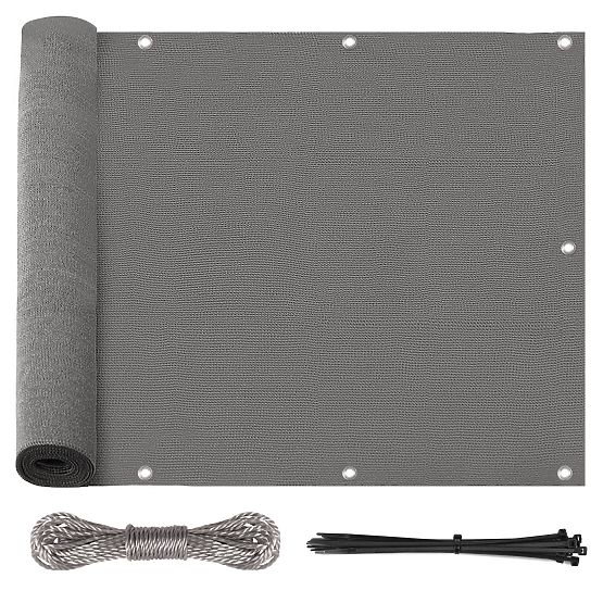 Tapis de protection de balcon gris 1x6 m