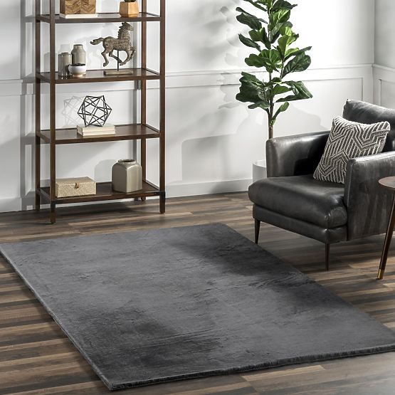 Tapis en soie Rabbit - Gris foncé