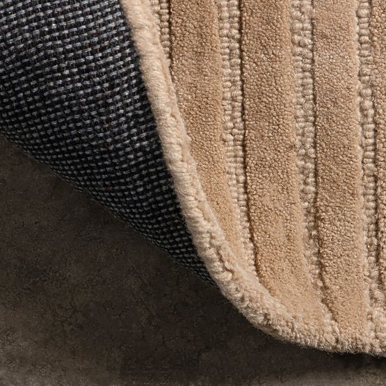 Tapis rectangulaire Isla, arcs, tufté, en laine, beige foncé, Taille du tapis : 190x290