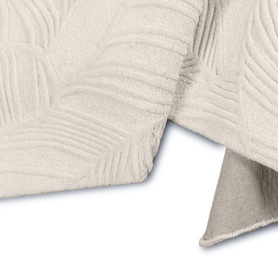 Tapis rectangulaire Mona tufté, en laine, crème, feuilles