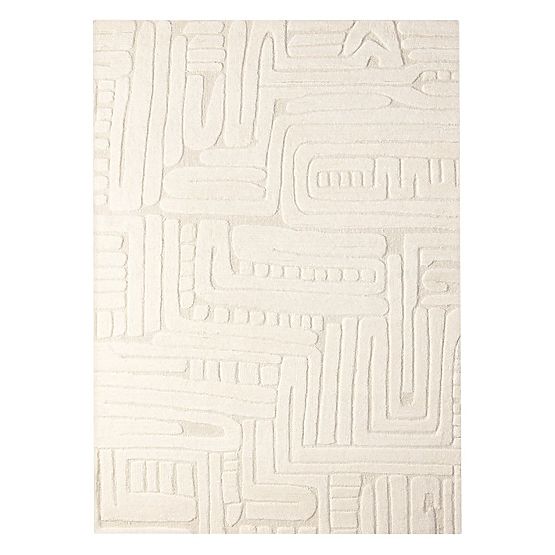 Tapis rectangulaire Sophia, tufté, en coton, crème, Taille du tapis : 120x180
