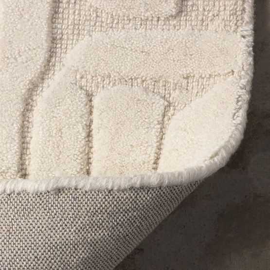 Tapis rectangulaire Sophia, tufté, en coton, crème, Taille du tapis : 120x180