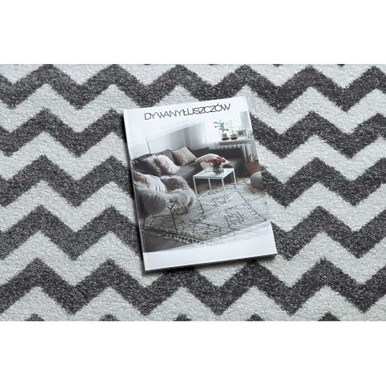 Tapis rond SKETCH - F561 Zigzag, gris blanc