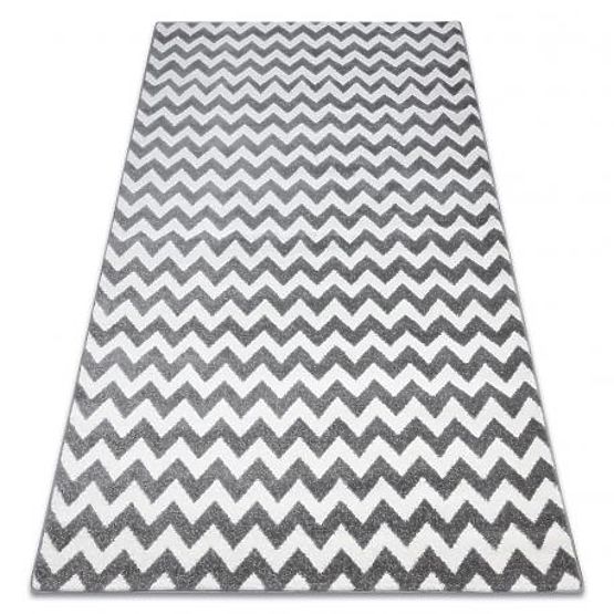 Tapis rond SKETCH - F561 Zigzag, gris blanc