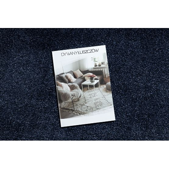 Tapis rond SOFTY Uni, Monochrome, bleu foncé