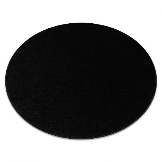 Tapis rond SOFTY Uni, Monochrome, noir
