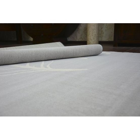 Tapis SCANDI 18281/652 - Feuilles gris crème