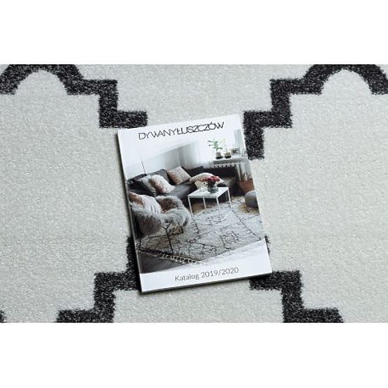 Tapis SKETCH - F343 Trèfle marocain, Grille, crème-gris