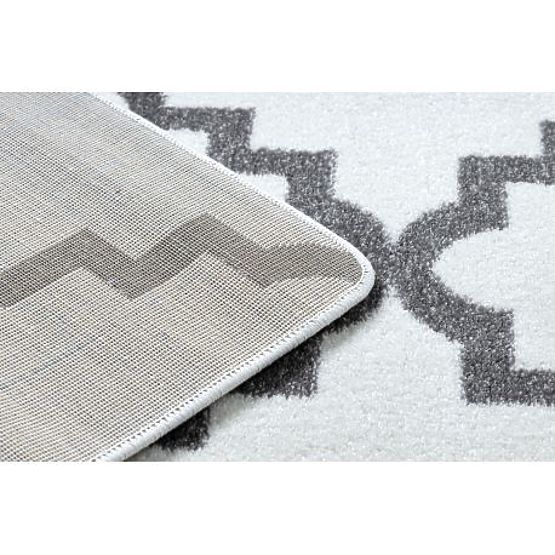 Tapis SKETCH - F343 Trèfle marocain, Grille, crème-gris