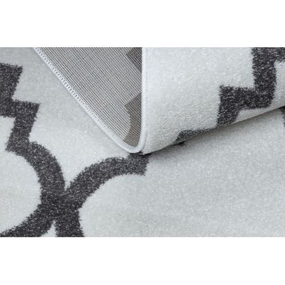 Tapis SKETCH - F343 Trèfle marocain, Grille, crème-gris