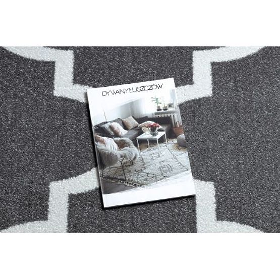 Tapis SKETCH - F730 motif Trèfle marocain, Grille gris / blanc