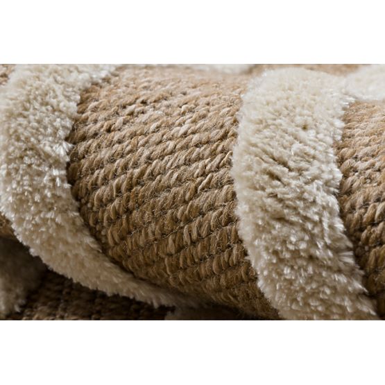 Tapis SPARK 0688A beige / crème - Géométrique, sisal, structurel