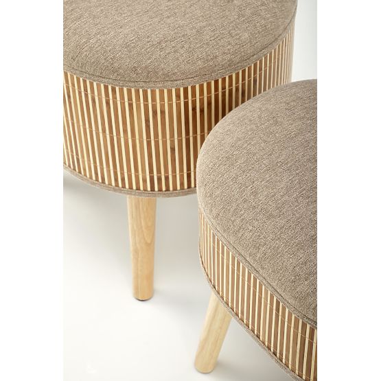Ensemble de 2 poufs TICO avec espace de rangement, beige