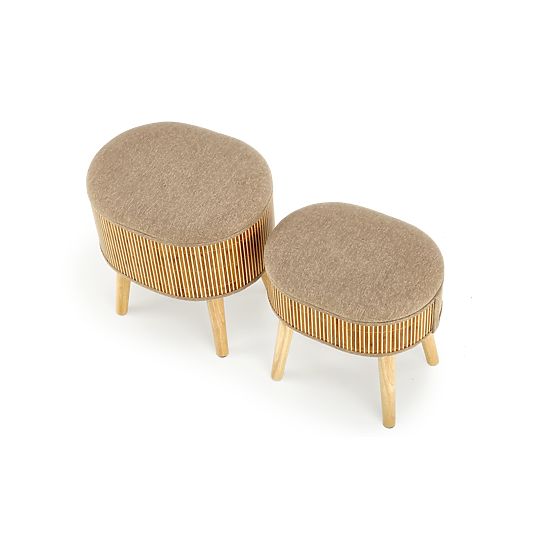 Ensemble de 2 poufs TICO avec espace de rangement, beige
