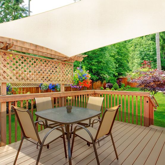 Toile d'ombrage carrée 4x4m imperméable auvent 4x4m ModernHome - beige